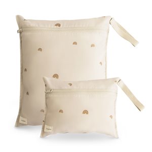 Mushie Water Resistant Wet Bag 2-pack - Rainbow